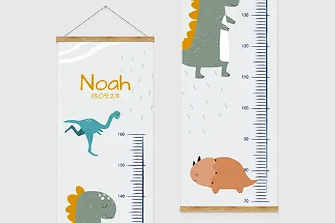 Toise murale personnalisée Dinosaures